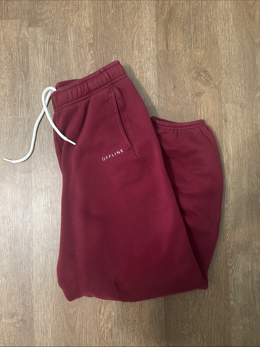 aerie Maroon Joggers with White Drawstring